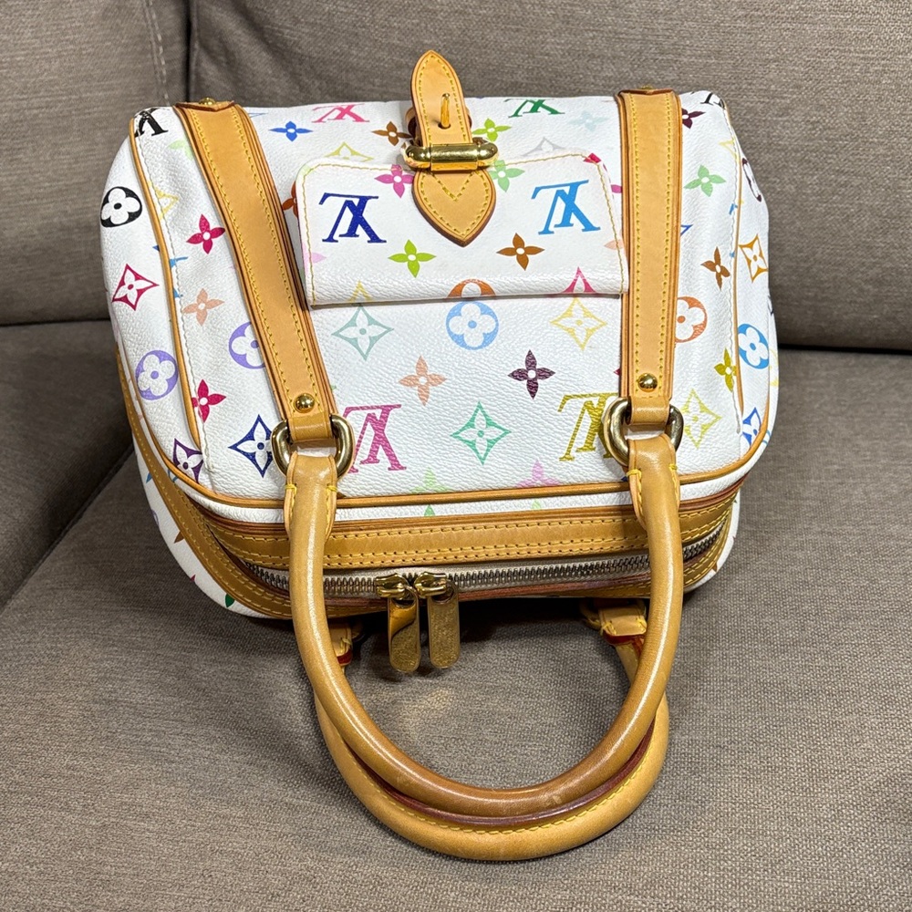 Louis Vuitton Priscilla White Multicolor Monogram Bag Vintage - Picture 11 of 15